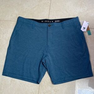 NWT Vissla Canyons Hybrid 18.5 Walkshort Men’a Shorts Blue 38